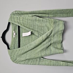 American Eagle Green Blue Wrap Cropped Sweater - Size M NWT